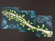 Drawwing of bone with leaves