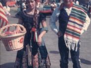 Cecelia and Bernardo Gonzales at Fiesta Mexicana, 1964, both in traditional and colorful Mexican clothes