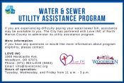Water and Sewer Utility Assistance Program graphic with information