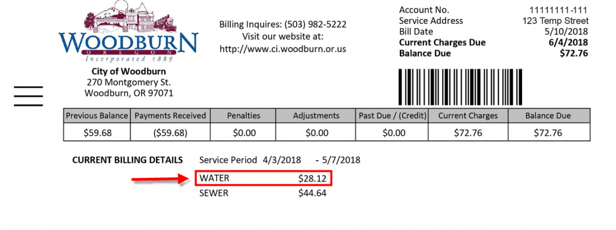 city of woodburn water bill pay