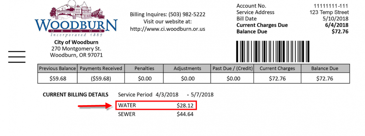 Water Bill Example