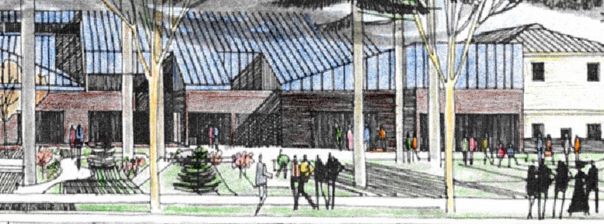 Drawing of the library building
